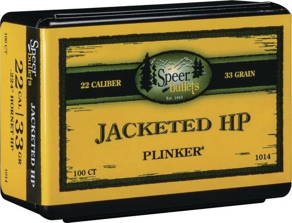 Speer Plinker Jacketed Rifle Bullet .22 Hornet 33 gr Hornet JHP 100ct