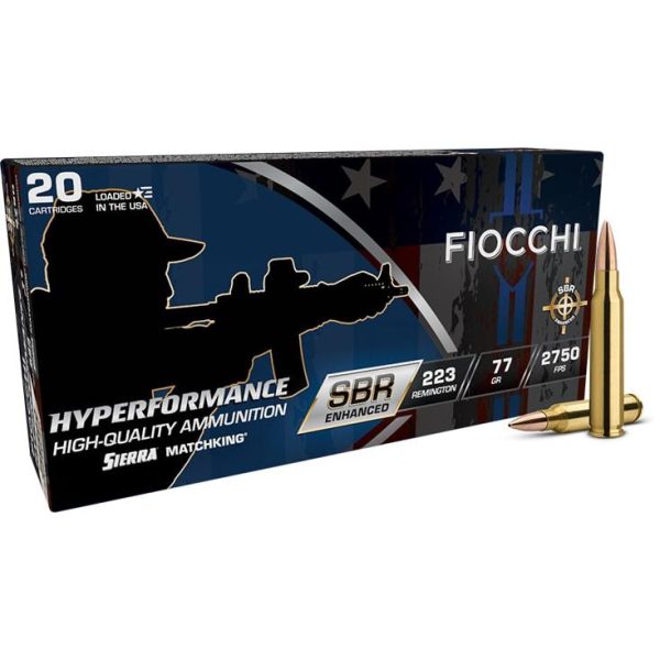 Fiocchi Hyperformance SBR Sierra Matchking .223 Rem 77gr HPBT 20ct