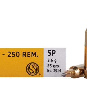 Sellier & Bellot Rifle Ammunition .22-250 Rem 55 gr SP 20ct