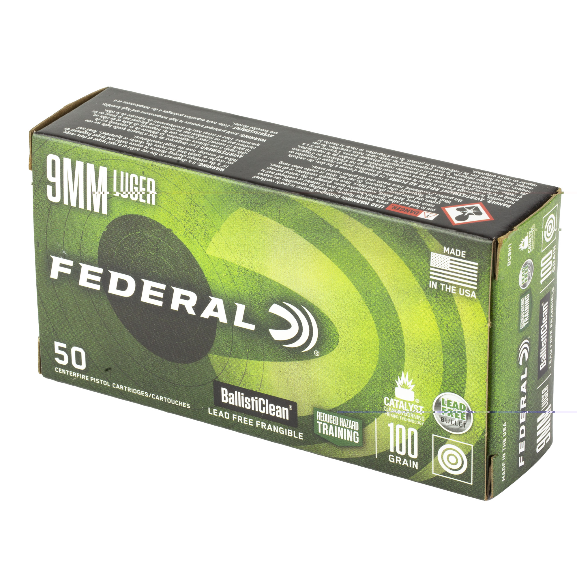 Federal Ballisticlean 9mm Ammunition 100gr 50ct - Image 2