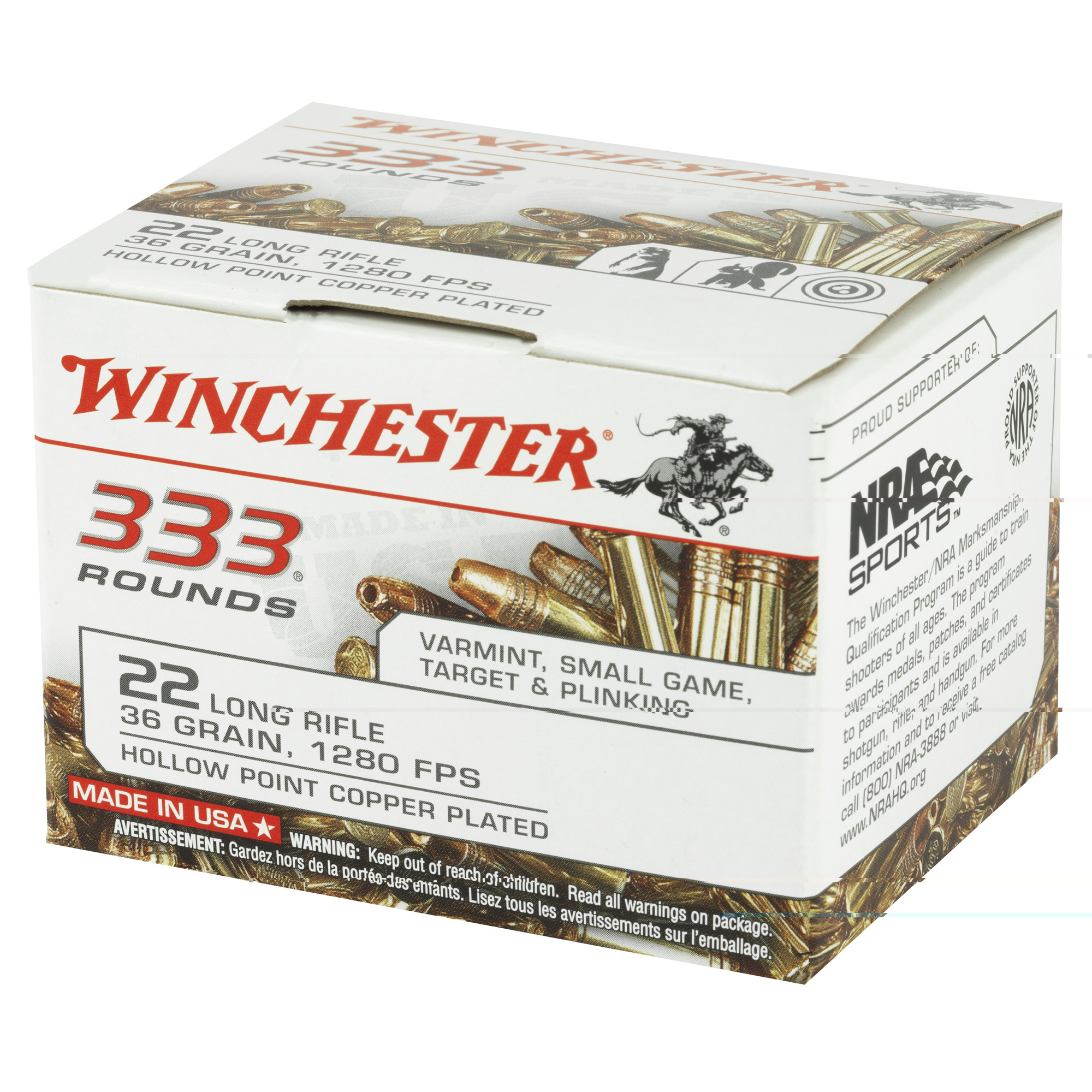 Winchester .22lr Ammunition 36gr CPR HP 333ct - Image 4