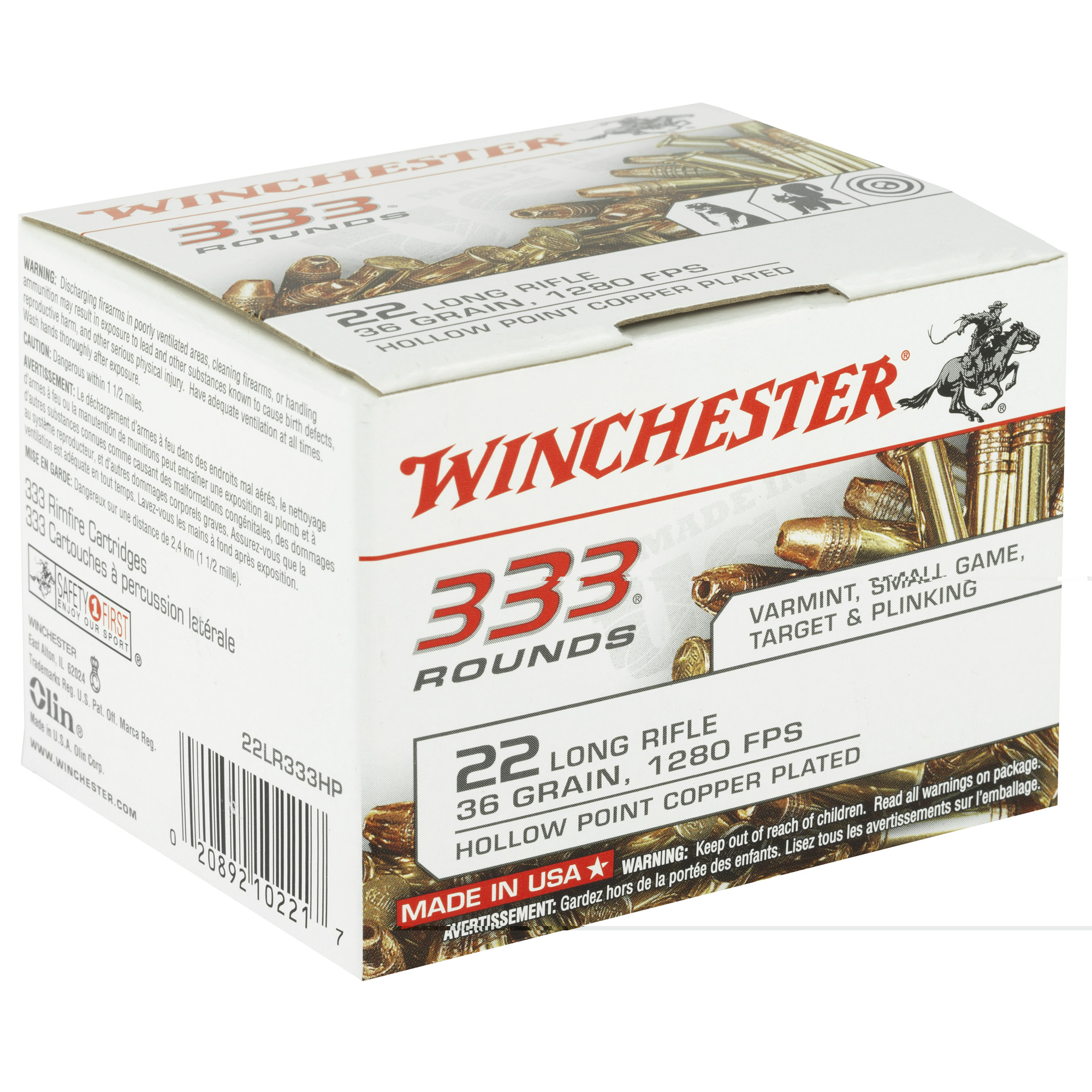 Winchester .22lr Ammunition 36gr CPR HP 333ct - Image 2