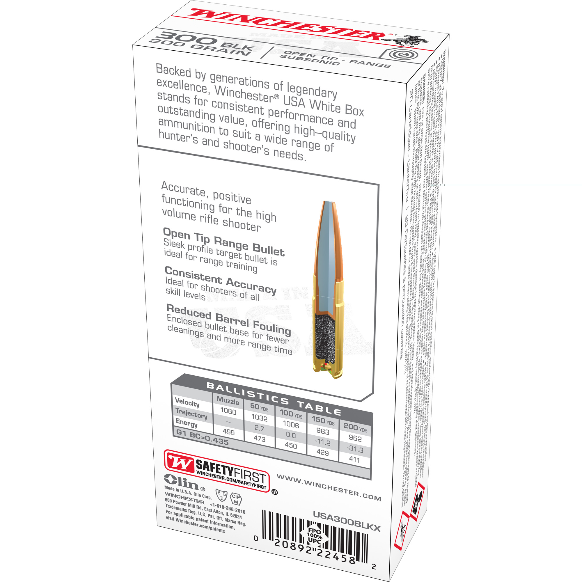 Winchester USA .300blk Ammunition 200gr Ot 20ct - Image 2