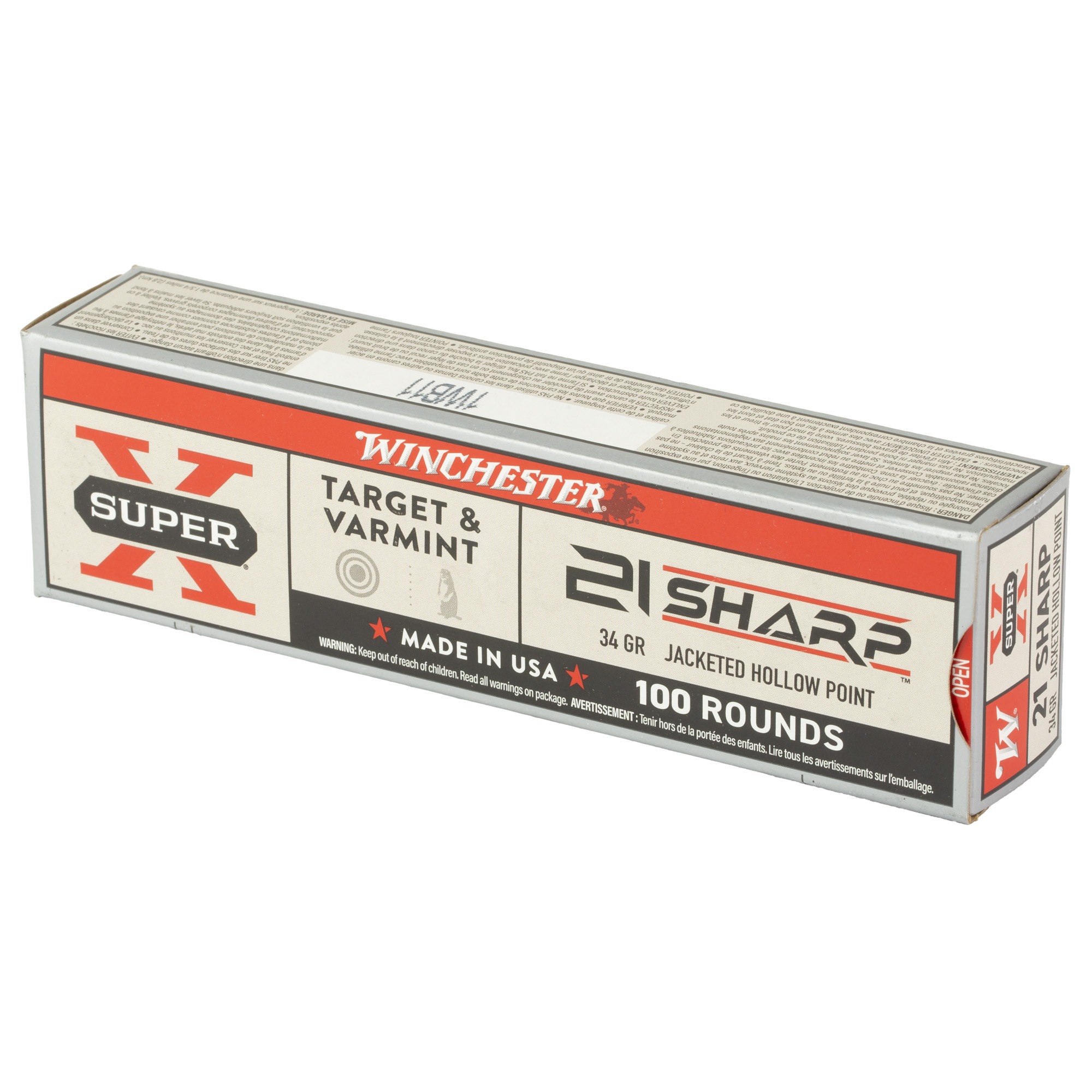 Winchester .21 Sharp SuperX Ammunition 34gr 100ct - Image 2