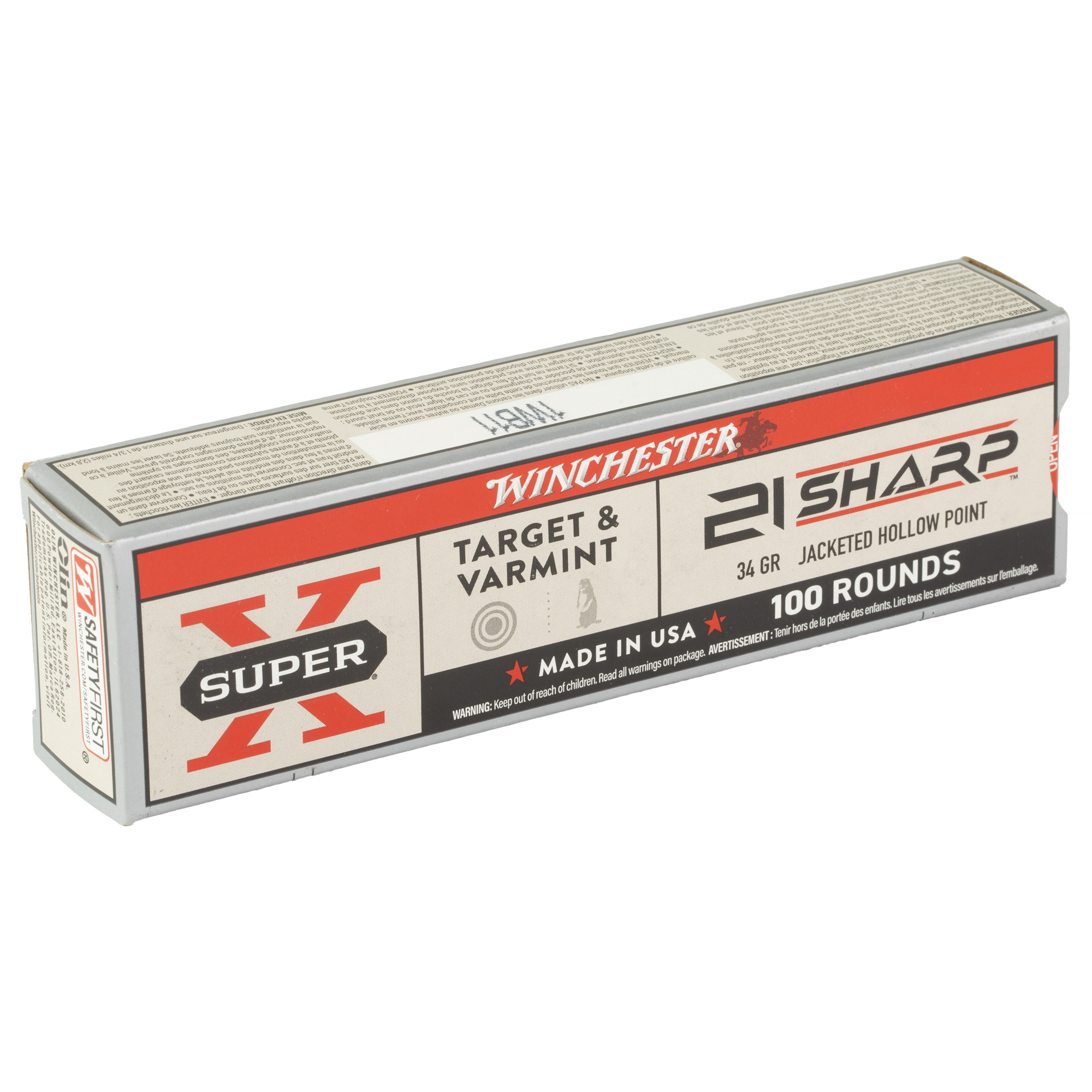 Winchester .21 Sharp SuperX Ammunition 34gr 100ct - Image 4