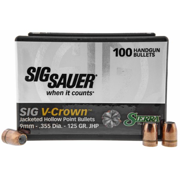 Sierra V-Crown 9mm .355 125gr Jacketed Hollow Point 100 CT