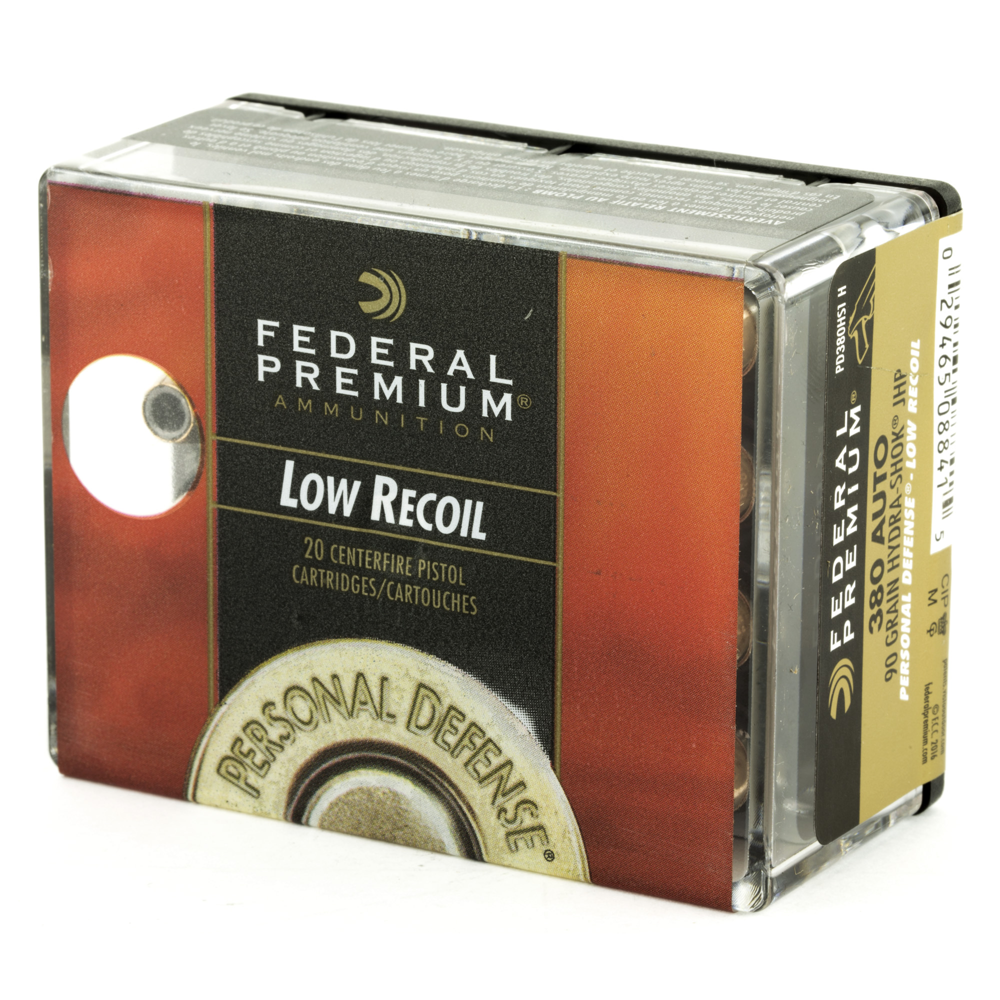 Federal Personal Defense Hydra-Shok .380acp Ammunition 90gr 20ct - Image 3