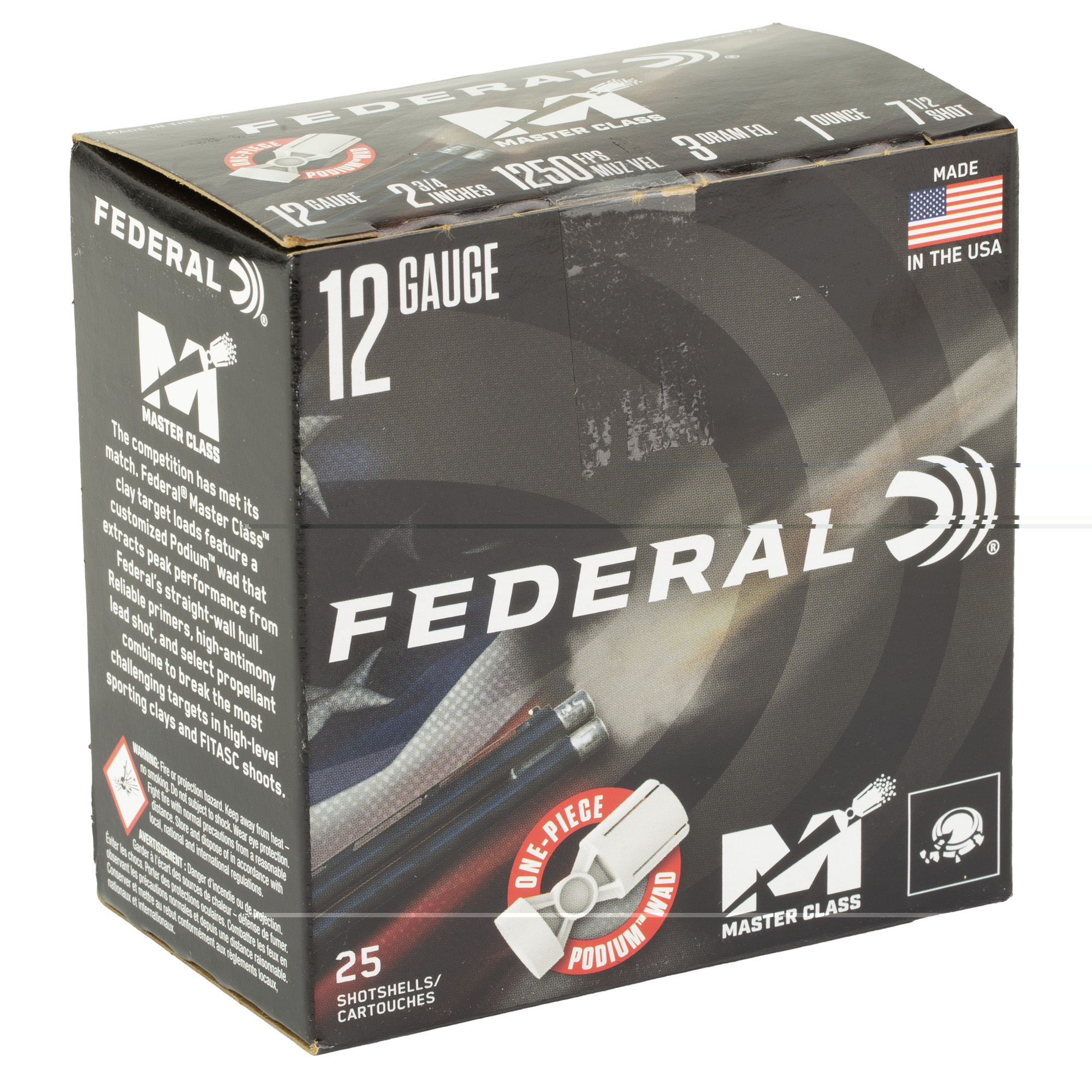 Federal Master Class 12ga Ammunition 2.75" 1oz #7.5 - Image 3
