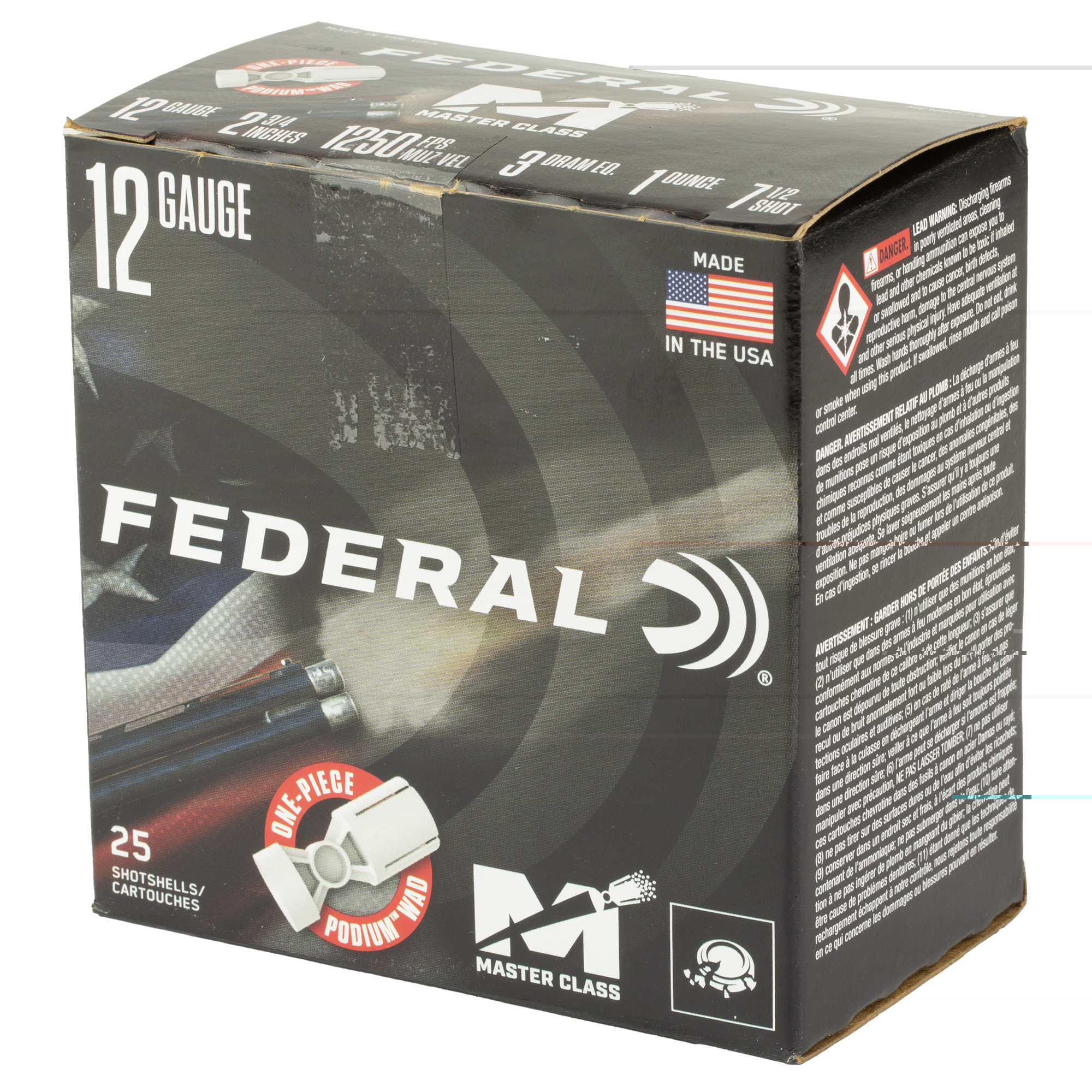 Federal Master Class 12ga Ammunition 2.75" 1oz #7.5 - Image 4