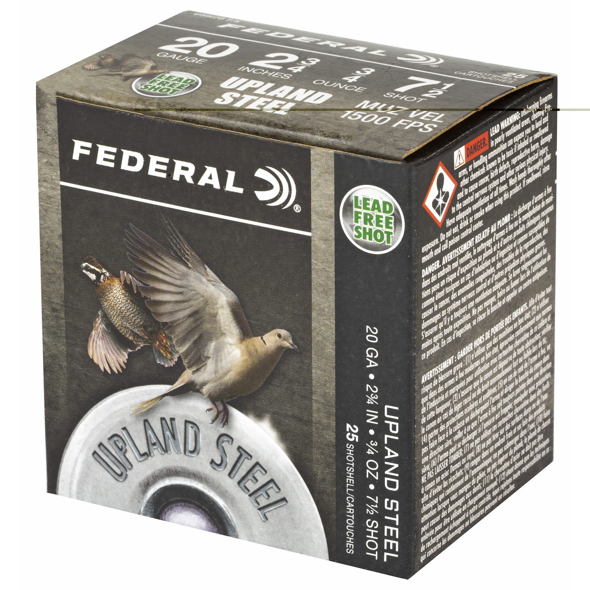 Federal Upland Steel 20ga 2.75" Ammunition #7.5 25ct - Image 3
