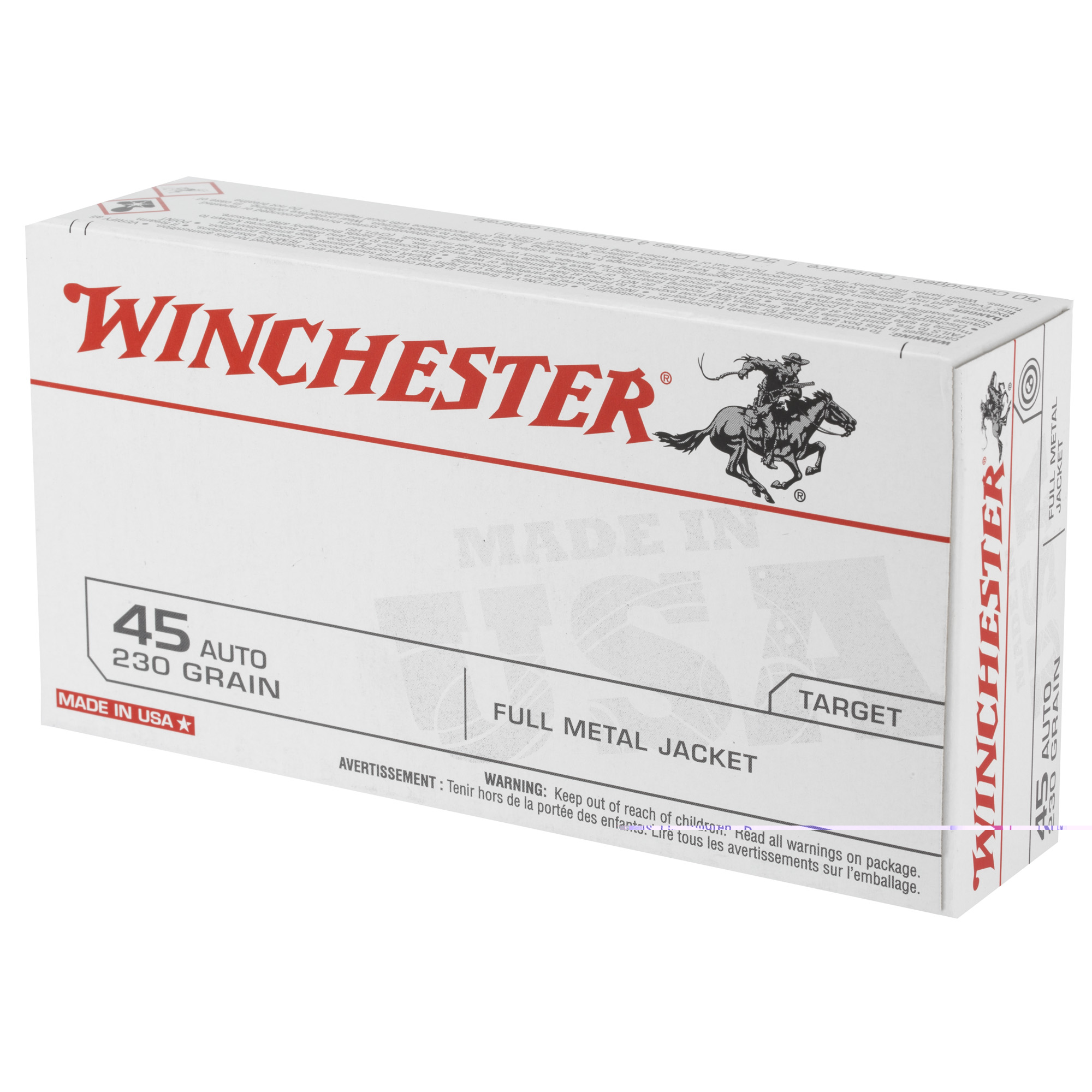 Winchester USA Ammunition .45acp 230gr FMJ 50ct - Image 4