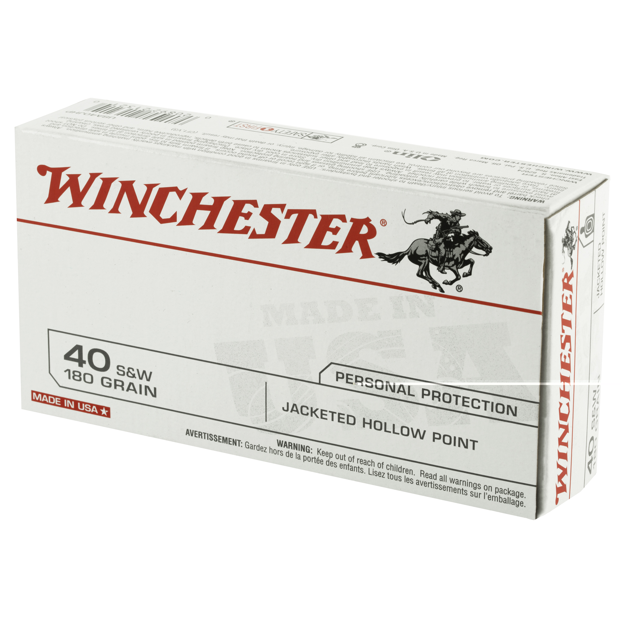 Winchester USA Ammunition .40S&W 180gr JHP 50ct - Image 3