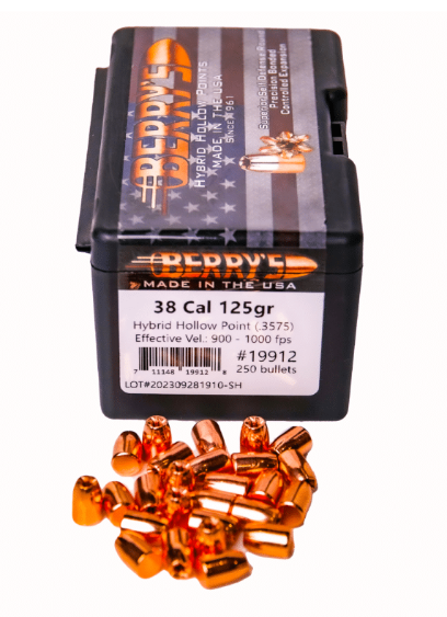Berry's Bullets .38/.357 125gr .357" Hybrid Hollow Point 1000ct - Image 2